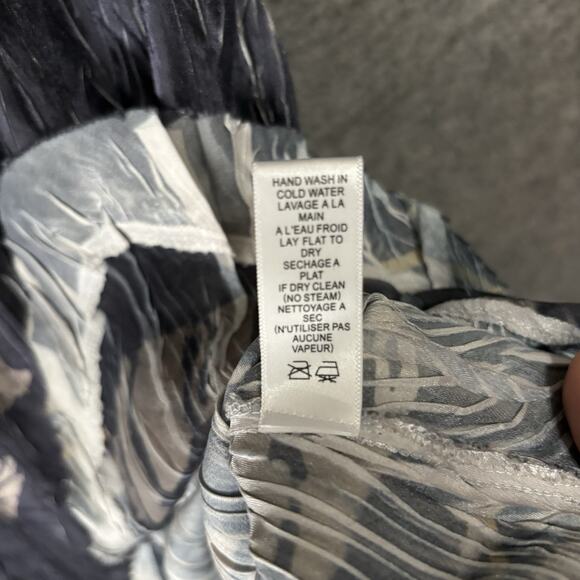 Komarov Sleeveless Dress Womens XL Black Silver Charmeuse Chiffon Fit‎ Flare - Picture 6 of 8